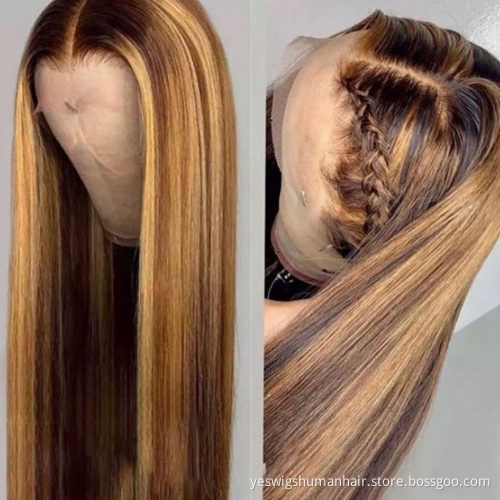 Yeswigs Hd Full 27 30 Highlights Colored Raw Brazilian Virgin Human Hair Lace Front Wig Human Hair Cheap Lace Frontal Wig Vendor